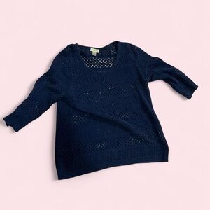LOFT Navy Crew Neck Sweater